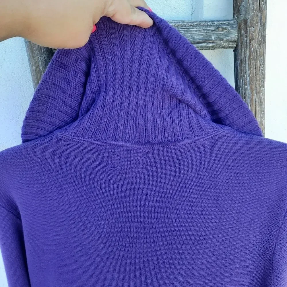 Chico's royal purple knit button down cardigan sweater women's size 3 (XL)